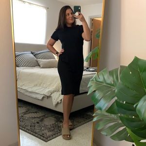 Black midi dress